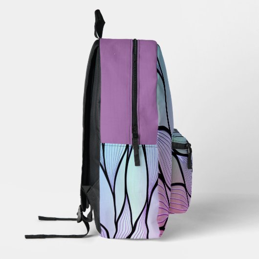 Parelmoer Paarse Creative Leave Pattern Bedrukte Rugzak (Links)