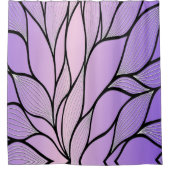 Parelmoer Paarse Creative Leave Pattern Douchegordijn (Voorkant)