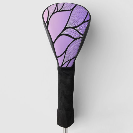 Parelmoer Paarse Creative Leave Pattern Golfheadcover (Voorkant)