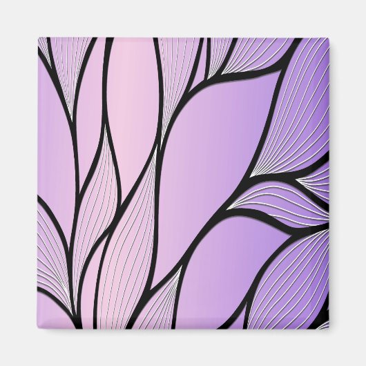 Parelmoer Paarse Creative Leave Pattern Magneet (Voorkant)