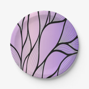 Parelmoer Paarse Creative Leave Pattern Papieren Bordje