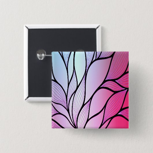 Parelmoer Paarse Creative Leave Pattern Vierkante Button 5,1 Cm (Voorkant /achterkant)