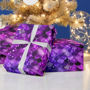 Parelmoer Paarse Oceaan Glamour Zeemeermin Schubbe Cadeaupapier