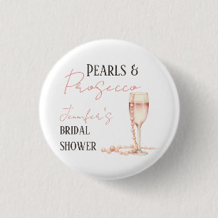 Parelmoer & Prosecco Roze Bruidsdouche Ronde Button 3,2 Cm