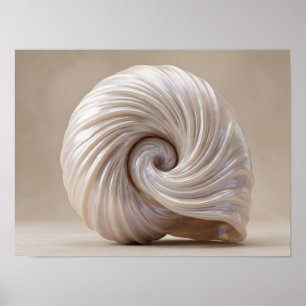Parelmoer Spiraal Schelp Luxe Canvas Print