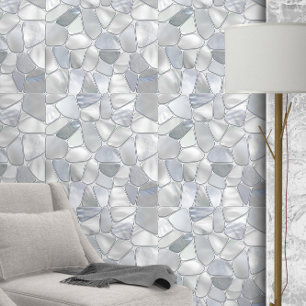 Parelmoer - Voronoi Cellen Abstract Behang