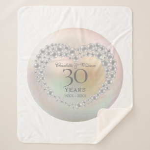 Parels 30e huwelijksjubileum Chic Elegant Sherpa Deken