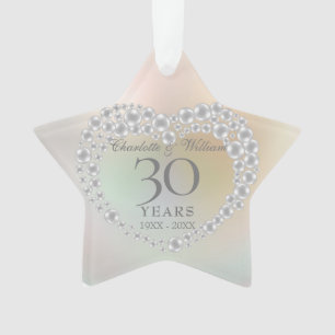 Parels 30e huwelijksverjaardag ornament