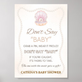 Parels baby shower spelbord poster