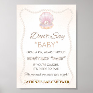 Parels baby shower spelbord poster