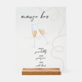 Parels, bloemblaadjes en prosecco | Mimosa Bar Dou Acryl Bord