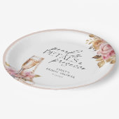 Parels Bloemen & Prosecco Bloemige Bruidsdiner Papieren Bordje (Gekanteld)