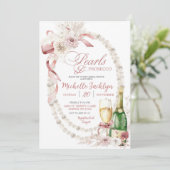 Parels Boho Bruiloft Uitnodiging (Staand voorkant)