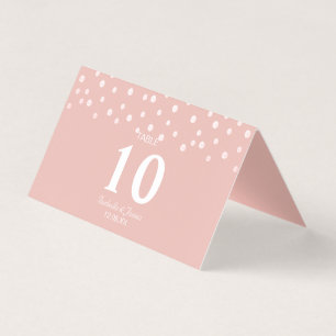 Parels Confetti op Roze Gouden Bruiloft Kaart