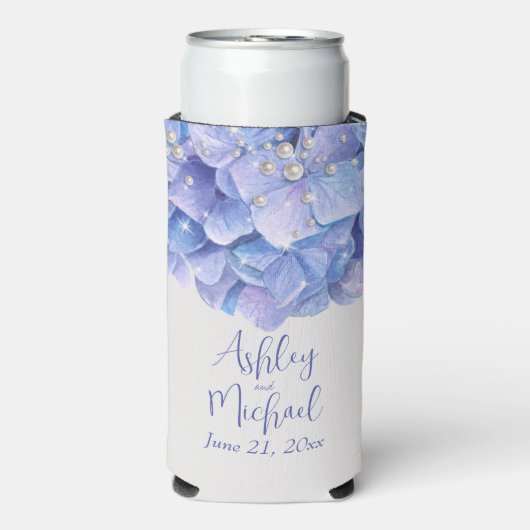 Parels en Blue Hydrangea Bruiloft Gasten Cadeaus (Seltzer Voorkant)