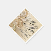 Parels en kant Mr. & Mrs. | ivoor Servetten (Hoek)