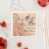 Parels en kant Mr. & Mrs. | peach Servetten (Insitu)