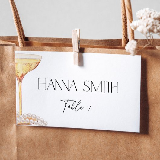 Parels en Prosecco Bruidsfeest Stoelnaam