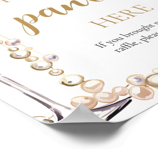 Parels en Prosecco Drop Your Panties Game Sign Poster (Hoek)