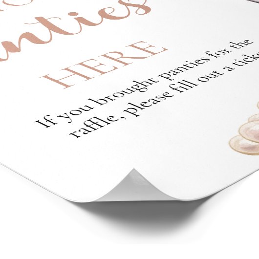 Parels en Prosecco Drop Your Panties Game Sign Poster (Hoek)