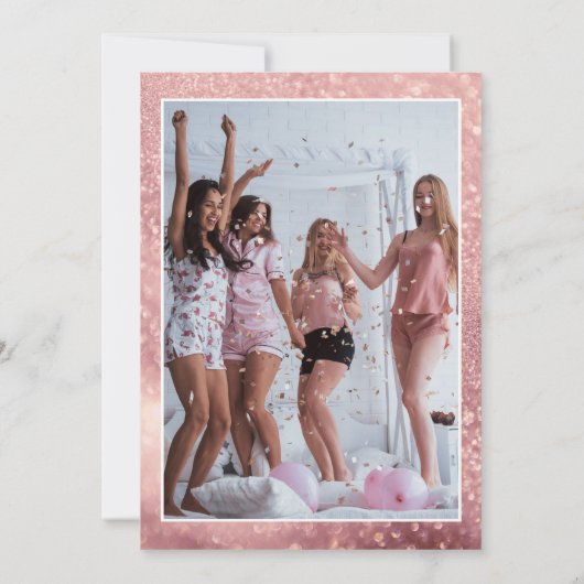 Parels en Prosecco Elegant Vrijgezellenfeest Bedankkaart (Achterkant)