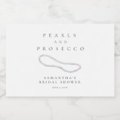 Parels en Prosecco Elegant Vrijgezellenfeest Sparkling Wijnetiket (Enkel label)