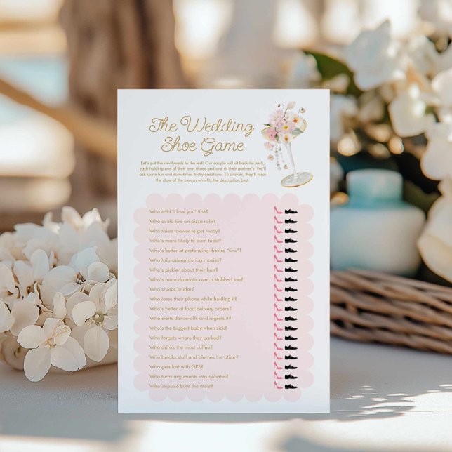 Parels en Prosecco Het Wedding Shoe Game (Pink Floral The Wedding Shoe Game)