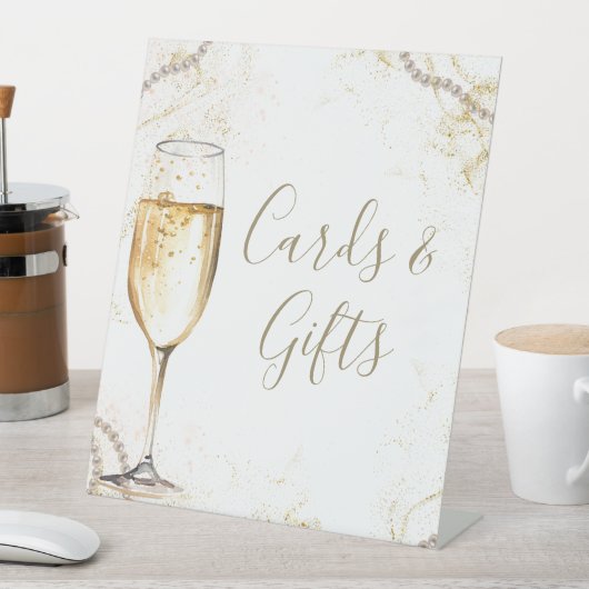 Parels en Prosecco Kaarten en geschenken Reclamebord Met Voetstuk (Insitu)