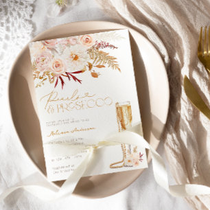 Parels en Prosecco met Bloemen Vrijgezellenfeest Kaart