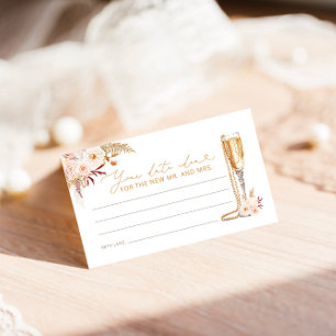 Parels en Prosecco met Floral Date Nachtideeën Informatiekaartje