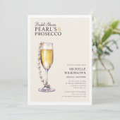 Parels en Prosecco Modern Minimal Kaart (Staand voorkant)
