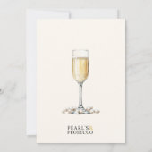 Parels en Prosecco Modern Minimal Kaart (Achterkant)