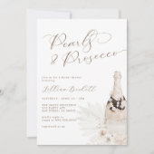 Parels en Prosecco Neutral Script-Vrijgezellenfees Kaart (Voorkant)
