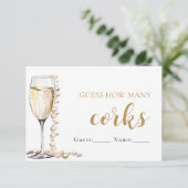 Parels en Prosecco raden hoeveel kurken spel Kaart (Staand voorkant)