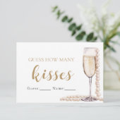 Parels en Prosecco raden hoeveel kussen spel Kaart (Staand voorkant)