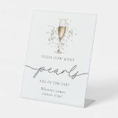 Parels en Prosecco raden hoeveel parels spel Reclamebord Met Voetstuk (Voorkant)