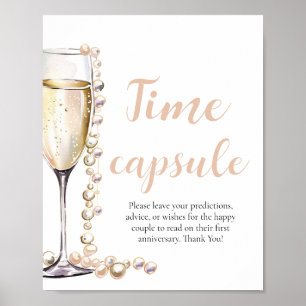 Parels en Prosecco Time Capsule Vrijgezellenfeest Poster