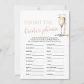 Parels en Prosecco Voltooien de Bruid's Phrase Gam Kaart (Voorkant)