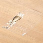 Parels en Prosecco Vrijgezellenfeest Acryl Uitnodigingen (Laagn)