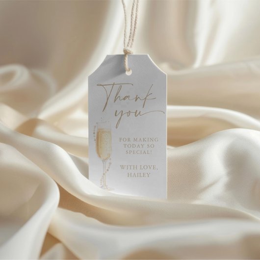 Parels en Prosecco Vrijgezellenfeest Bedankt Label Cadeaulabel