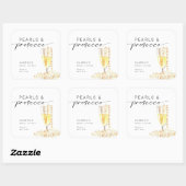 Parels en Prosecco Vrijgezellenfeest Custom Minima Vierkante Sticker (Vel)