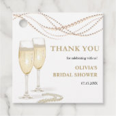 Parels en Prosecco Vrijgezellenfeest Dank u Bedankjes Labels (Voorkant)