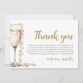 Parels en Prosecco Vrijgezellenfeest Dank u Kaart (Voorkant)