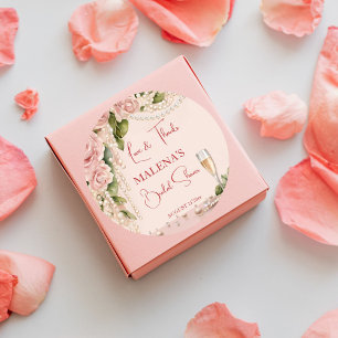 Parels en prosecco vrijgezellenfeest elegante guns ronde sticker