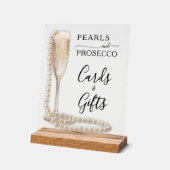 Parels en Prosecco Vrijgezellenfeest Kaarten en ge Acryl Bord (Hoek)