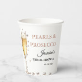 Parels en Prosecco Vrijgezellenfeest Party Papieren Bekers (Voorkant)