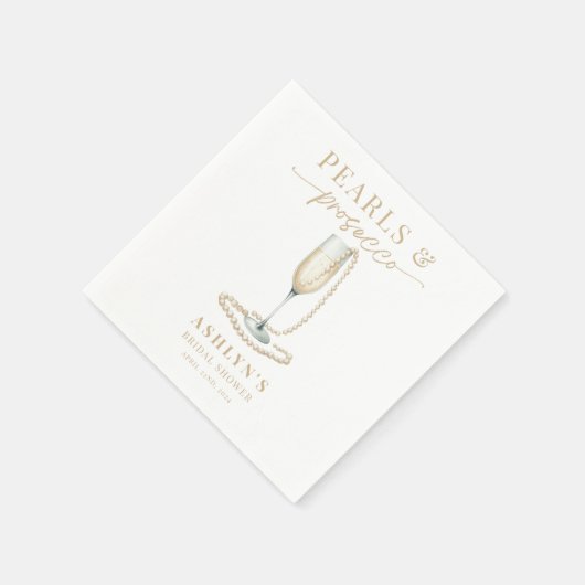 Parels en Prosecco Vrijgezellenfeest servetten (Hoek)