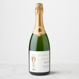 Parels en Prosecco Vrijgezellenfeest Sparkling Wijnetiket