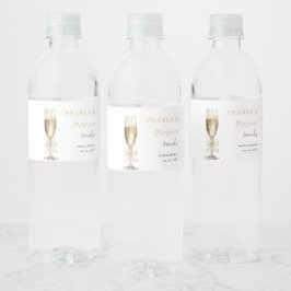 Parels en Prosecco Vrijgezellenfeest Waterfles Etiket
