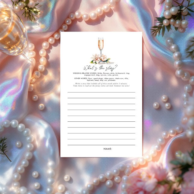 Parels en Prosecco Wat is het verhaal? bruidsspel (Pearls and Prosecco What’s the Story? Bridal Shower Game)